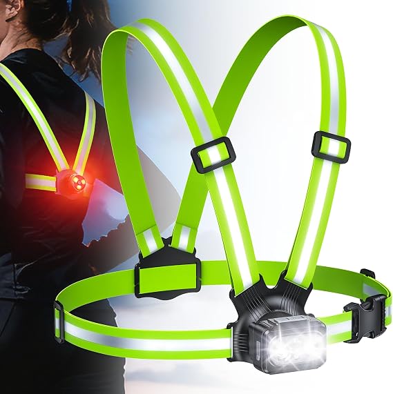 Running Lights for Runners, 500LM & 7+2 Modes Chest Running Light