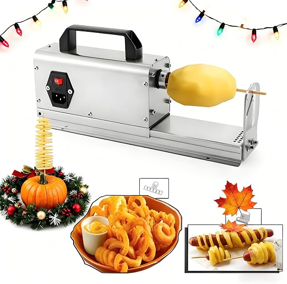 Electric Potato Slicer Multifunctional Cyclone Spiral Tower Cutter for Potato & Vegetable Slicing