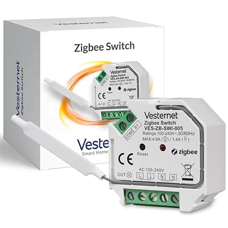 Vesternet Zigbee Smart Switch Compatible with Home Assistant Domoticz Homey Fibaro Hubitat Smartthings Alexa Google Home Hue. Smart Home Control In-Wall Switch