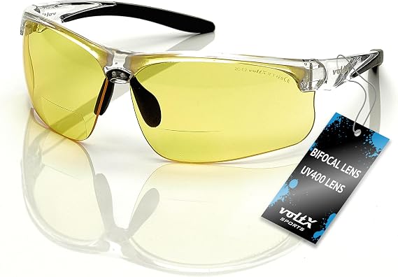 voltX ULTIMATE SPORTS Bifocal Safety Glasses +1.0 Dioptre Yellow Lens