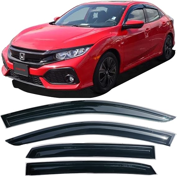 4pcs Side Window Visor Rain Guard for Honda Civic Hatchback 2016-2021 Sunshade Vent Visor Wind Deflector