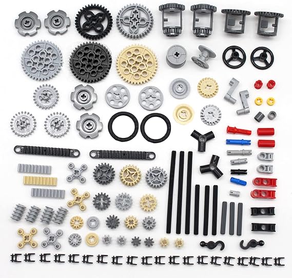 Engineering Parts Set, Construction Kit, Motor Technology, Gears, Clamping Blocks, Joining Parts, Technique Compatible
