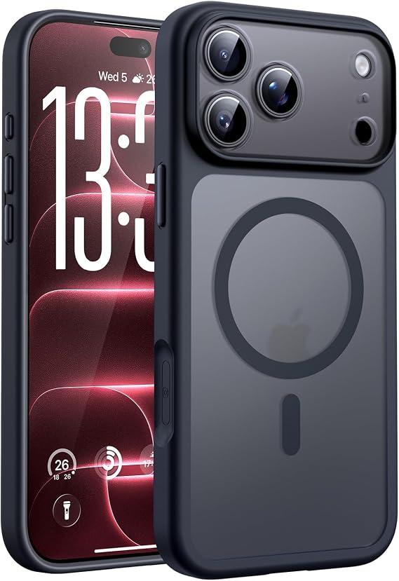 TOCOL iPhone 18 Pro MAX Case, Compatible with MagSafe, Titanium Black