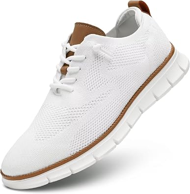 Men's Mesh Casual Sneakers Lightweight Breathable Dress Shoes Comfortable Walking Soft Sole Oxford Shoes Trainers for Men