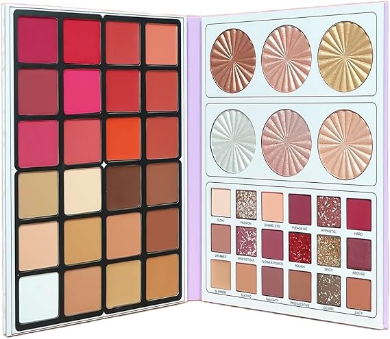 Full Face Palette Set Makeup Kit for Women, 48 Colors Professional Travel Makeup Gift Set for Women & Girls, Eyeshadow Highlighters Contour Bronzer Blush Makeup Palette Contour Kit