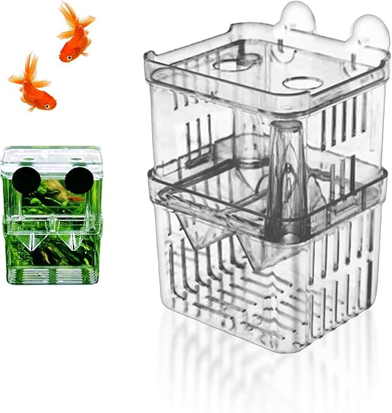 Breeding Box for Fish Tank, Aquarium Baby Fish Separator for Tank | Fishes Breeder Box, Transparent Plastic Fry Hatchery Incubator Hatching Box for Small Baby Fishes Shrimp Clownfish and Guppy