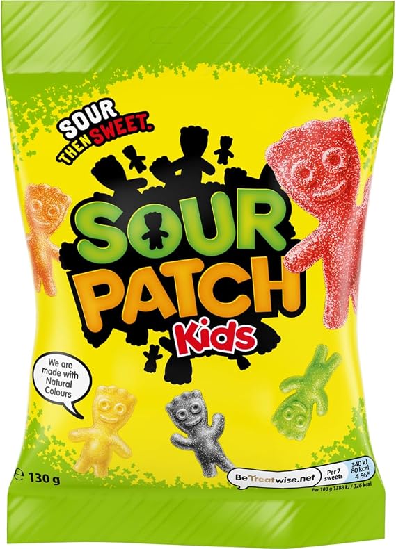 Sour Patch Kids Original, Soft & Chewy Sour Then Sweet Candies, 130 g
