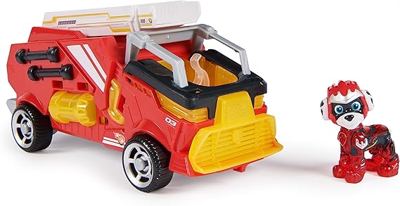 Paw Patrol: The Mighty Movie, Fire Truck Toy with Marshall Mighty Pups Action Figure, Lights and Sounds, Kids’ Toys for Boys and Girls 3+