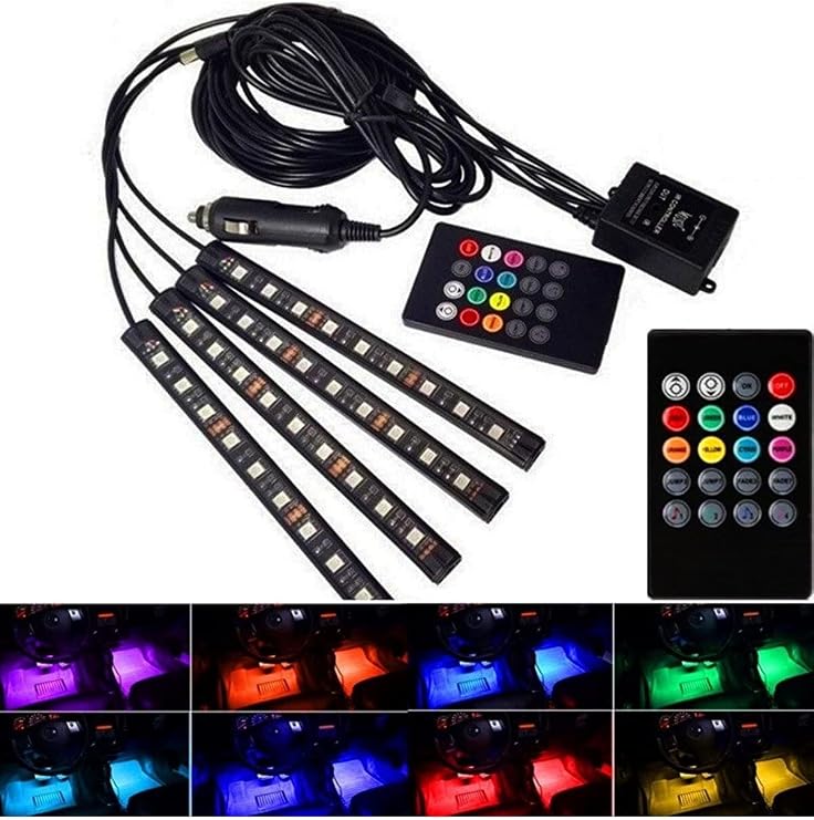 9 Ledli Ayak Altı Led Lamba Sese Ve Müziğe Duyarlı Kumandalı Led Rgb