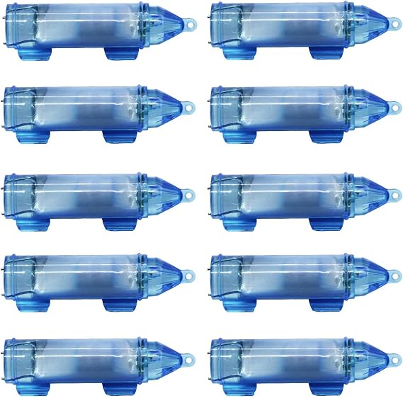LED Underwater Fishing Light, Deep Drop Lights Waterproof Underwater Fishing Lure Light, LED Blue Lighted Fishing Lures Attractants Set Fish Lamp for Tuna Swordfish, 10 Pack