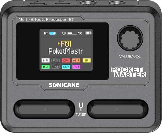 SONICAKE Guitar Pedal Multi-Effects 9 Effects Modules 100 Presets
