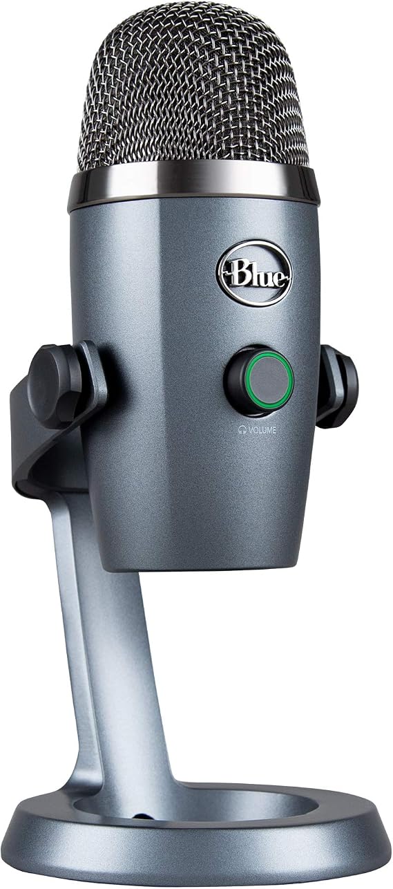 Blue Yeti Nano Premium USB Mic for Recording, Streaming, Gaming, Podcasting on PC and Mac, Condenser Microphone with Blue VO!CE Effects, Cardioid and Omni, No-Latency Monitoring - Grey