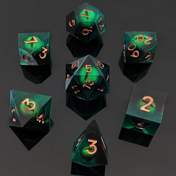 ORUZA Dragon Eye DND Dice Liquid Core D&D Dice 7 PCS