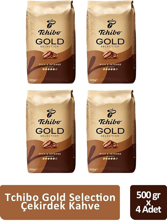 Tchibo Gold Selection Çekirdek Kahve, 500 g, 4 Adet