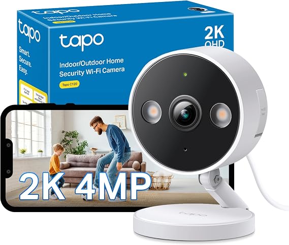 Tapo C120 2K 4MP Indoor Outdoor Security Camera Dual Spotlights CCTV Camera