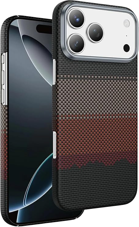 CONSTRAIN - iPhone 17 Pro Max ile uyumlu Apple Kılıf Magsafe ile uyumlu Şarj Özellikli Ultra Slim Aramid Karbon Fiber Kevlar Kapak