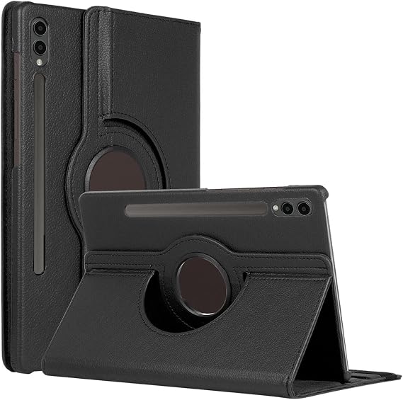Microsonic Samsung Galaxy Tab S10 Plus X820 Kılıf 360 Rotating Stand Deri Siyah [Galaxy Tab S10 Plus X820 ile Uyumlu Kılıf - Siyah]