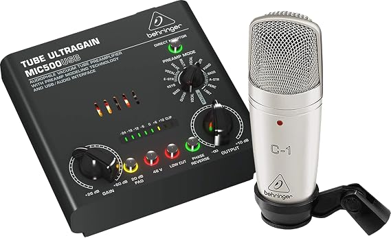 Behringer VOICE STUDIO Complete Recording Bundle with Studio Condenser Mic, Tube Preamplifier with 16 Preamp Voicings and USB/Audio Interface
