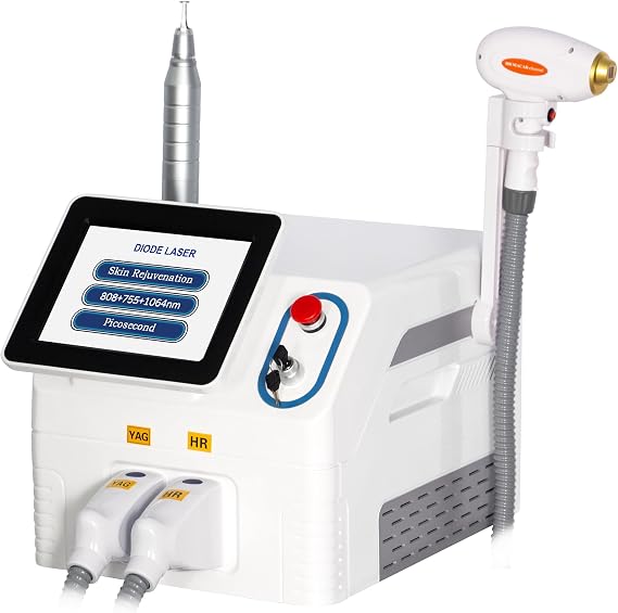 2-in-1 Diode Laser Machine, 755nm 808nm 1064nm, Permanent Hair Removal & Pico Tattoo Removal, for Beauty Salon & Home Use