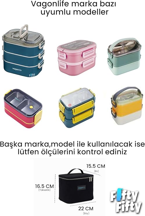Isı Yalıtımlı Termal Yemek Beslenme Çantası Mama Taşıma Termos Çanta Sıcak ve Soğuk Cepli -FFVGNB1062
