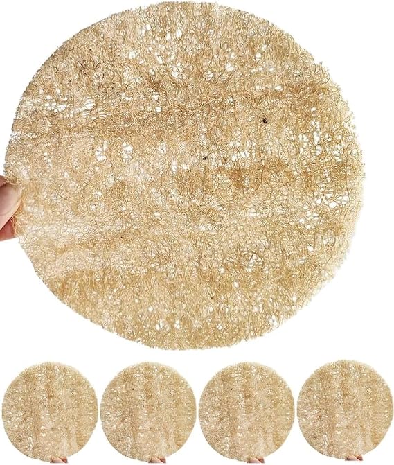 5-Pack Reusable Loofah Steamer Mats, Non-Stick Round Easy to Clean Steam Liners, with Hanging Loop, for Kitchen Baking and Cooking,16cm