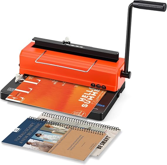 Wire Binding Machine, 34 Disengageable Pins, 3:1 Pitch, Punches 15 Sheets & Binds 120 Sheets, Coil Binder Machine for A4/Letter/A5/B5, Metal Spiral Binder for Office/School/Home (LRB-T118)