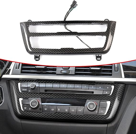 カーボンファイバー カーインナーラジオ Ac コントロールパネル コンソールcdパネル Ledライト付き Bmw 3 4 シリーズ F30 F31 F32 F36 M3 F80 2014-2018に対応