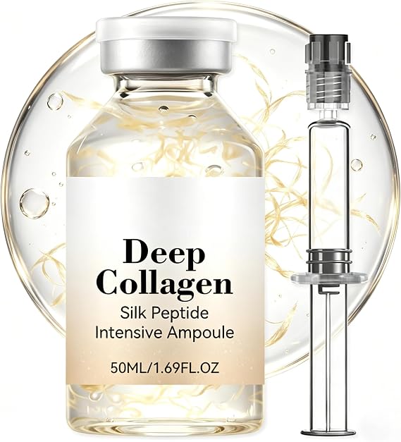 Deep Collagen Silk Peptide Intensive Lifting Ampoule | Anti Aging Serum for Tightening & Firming | Smoothing Appearance of Fine Lines | Micro Infusion System | Korean Skincare Face Glow Serum | 50ml