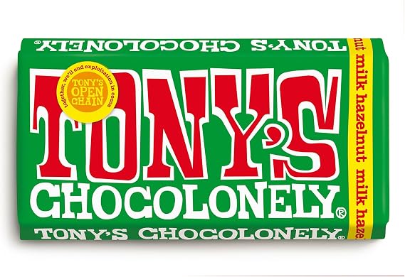 Chocolate Bar Chocolate, Slave-Free Milk Chocolate Hazelnut 180g Fair Trade by Tony's