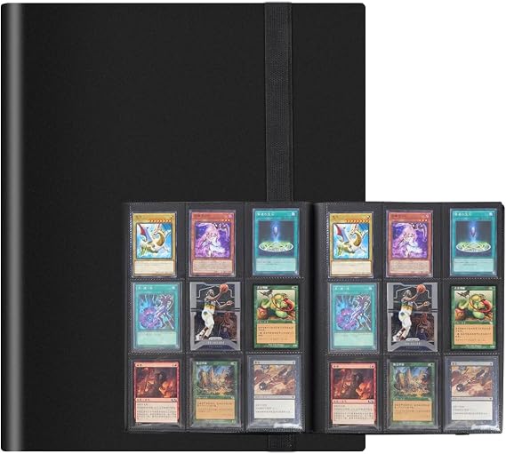 432 Pockets Trading Card Binder Black,9 Pockets Trading Card Album,Card Folder Card Binder Holder Album Pages,Game Card Sleeves Album