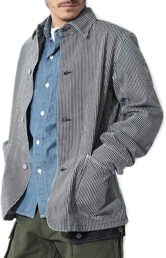 Kojima Jeans RNB-5008 Men's Basic Coverall Jacket, Made in Japan, One Wash, Okayama Denim