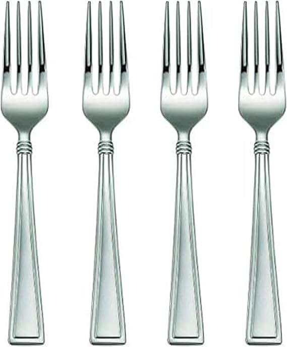 Oneida Butler Everyday Flatware Dinner Forks 18/0 Stainless Steel, Set of 4, Silver