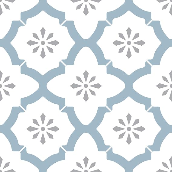 WallPops FP2943 Alfama Peel & Stick Floor Tiles, Multi-Colour, 12 x 12 inches