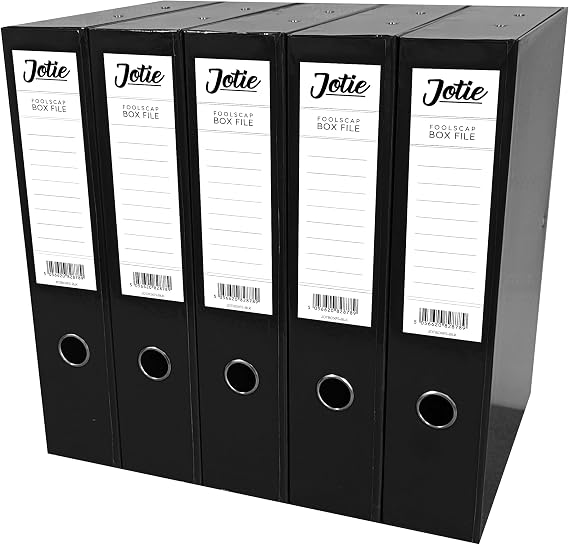 Box File with Lock Spring Ring Pull & Catch Glossy Finish 75mm Spine Ideal Document Organiser for Office School Paperwork Storage Foolscap Box Files