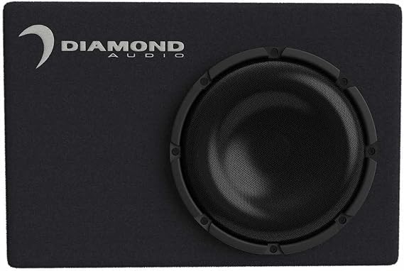Diamond Audio DESMB8 Single 8" 250W RMS Diamond Elite Series 4 Ohm Dual Voice Coil Sealed Subwoofer with Port/Vent