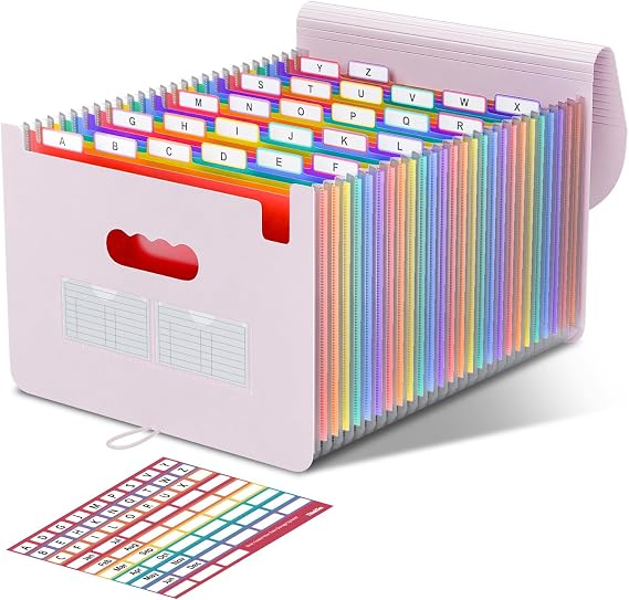 ThinkTex Accordion‌ File Organiser, 26 Pockets A4 Expanding File Folder
