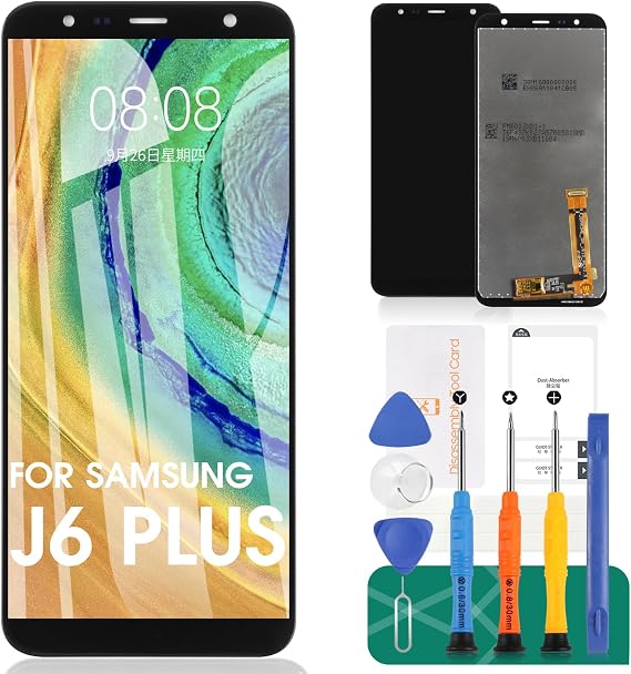 SRJTEK For Samsung Galaxy J6 Plus J610 / J4 Core J410 / J4 Plus J415 2018 Screen Replacement LCD Display Touch Sensor Digitizer Repair Kits (Black,Without Frame)