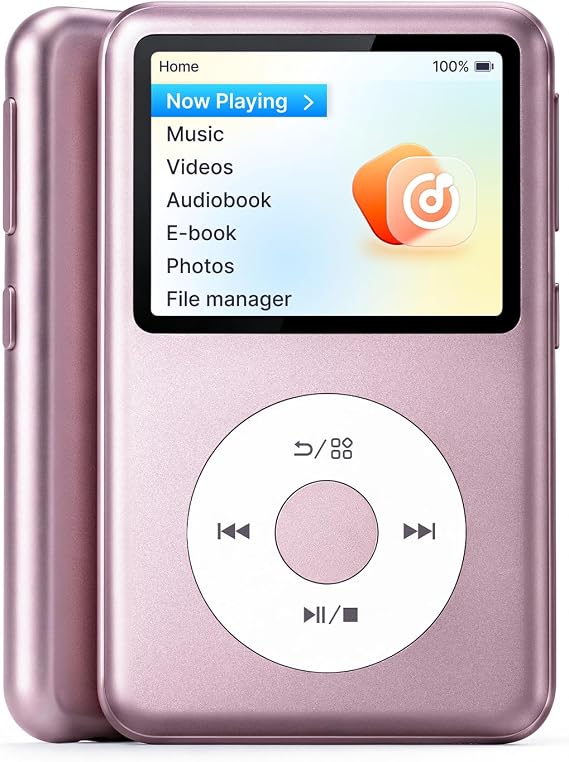 Innioasis Bluetooth'lu Y2 Mp3 Çalar, Kayıpsız DSD DAC FLAC Desteği, Çalma Listeleri ve FM Radyo ile 8 GB Klasik Özel Müzik Çalar, 2 TB'a kadar Pembe Destekler