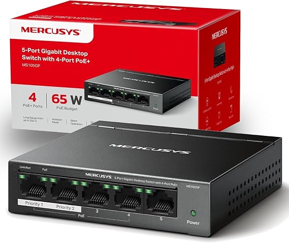 MERCUSYS MS105GP 5-Port Full Gigabit PoE+ Switch, Network Switch