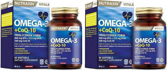 Nutraxin Omega 3 + CoQ-10 60 Soft Jel (2 paketi)