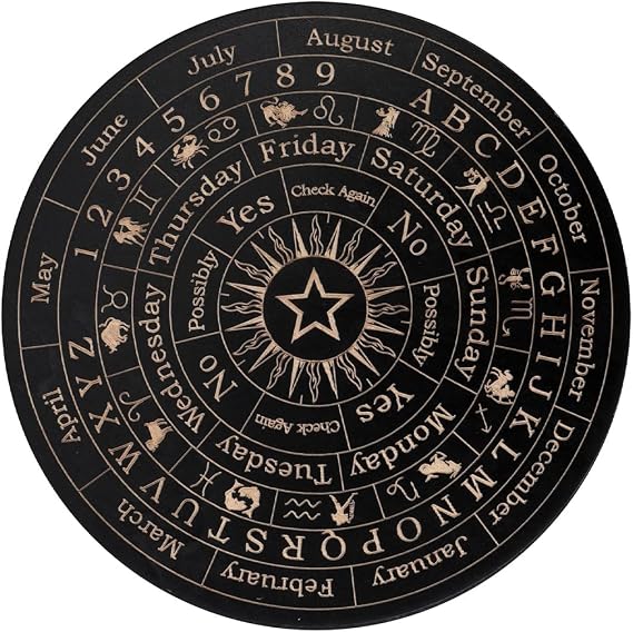 Pendulum Board Divination Board, with 26 Letters, Zodiac Signs and Text Descriptions From A To Z, Fortune Telling, Witch Craft Supplies