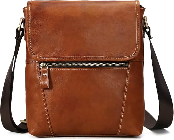 Shoulder Bag, Genuine Leather, Men's, Shoulder Bag, Leather, Popular, Holds 9.7-inch iPad, Casual, Bicycle, Commuting, Outdoors, Men's Bag