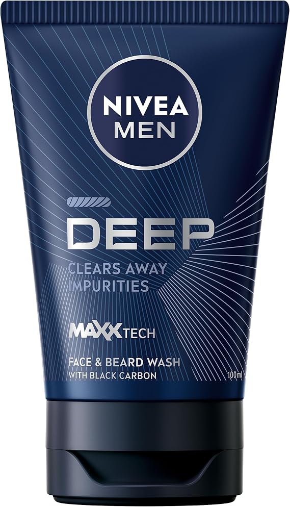 NIVEA MEN Deep MaxxTech Face and Beard Wash, 75 ml