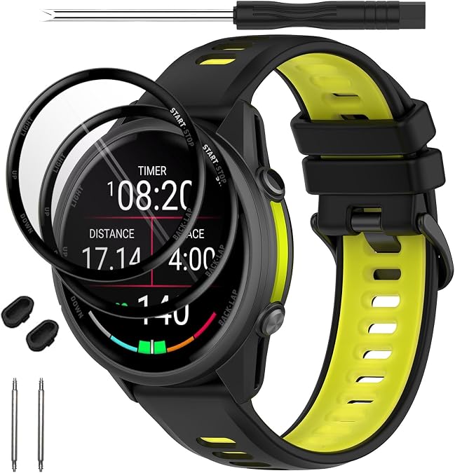 Soft Silicone Watch Straps Compatible with Garmin Forerunner 970