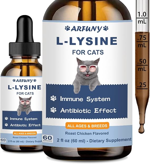 L-Lysine for Cats, Respiratory, Eye Function, Immune Support, 60ML