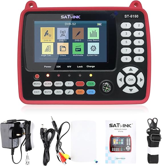 Satfinder ST-5150 DVB-S2 / T2 / C Combo HD Satellite TV Signal Finder Digital Handheld Signal Meter Satellite Finder H.265