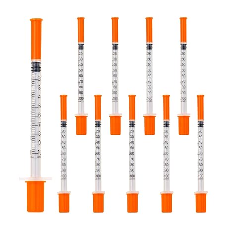 Plastic Multi-Purpose Measuring Tools, 1ml Syringes 32G, 8mm, Individually Packed (10)