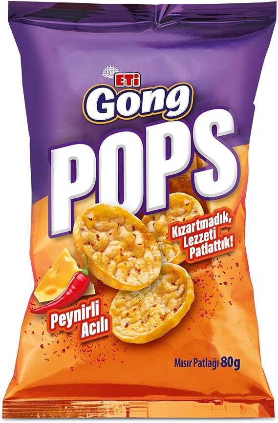 Eti Gong Pops Peynirli Acılı Mısır Patlağı 80 g