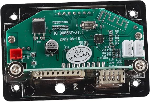 MP3 Bluetooth Decoder Module 12V Audio USB SD TF FM Radio Decoder Board WMA/WAV/MP3 with Remote Control Black 106.42 x 57.03 mm