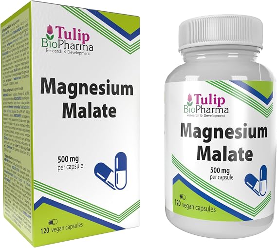 Tulip BioPharma Magnesium Malate 2,000mg | 120 Vegan Capsules | 1-Month Supply | Bioavailable Daytime Magnesium with Malic Acid, No Fillers | 3rd Party Lab Tested
